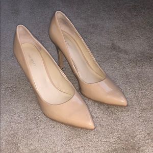 Nine West “Martina” Natural Patent Leather Pumps